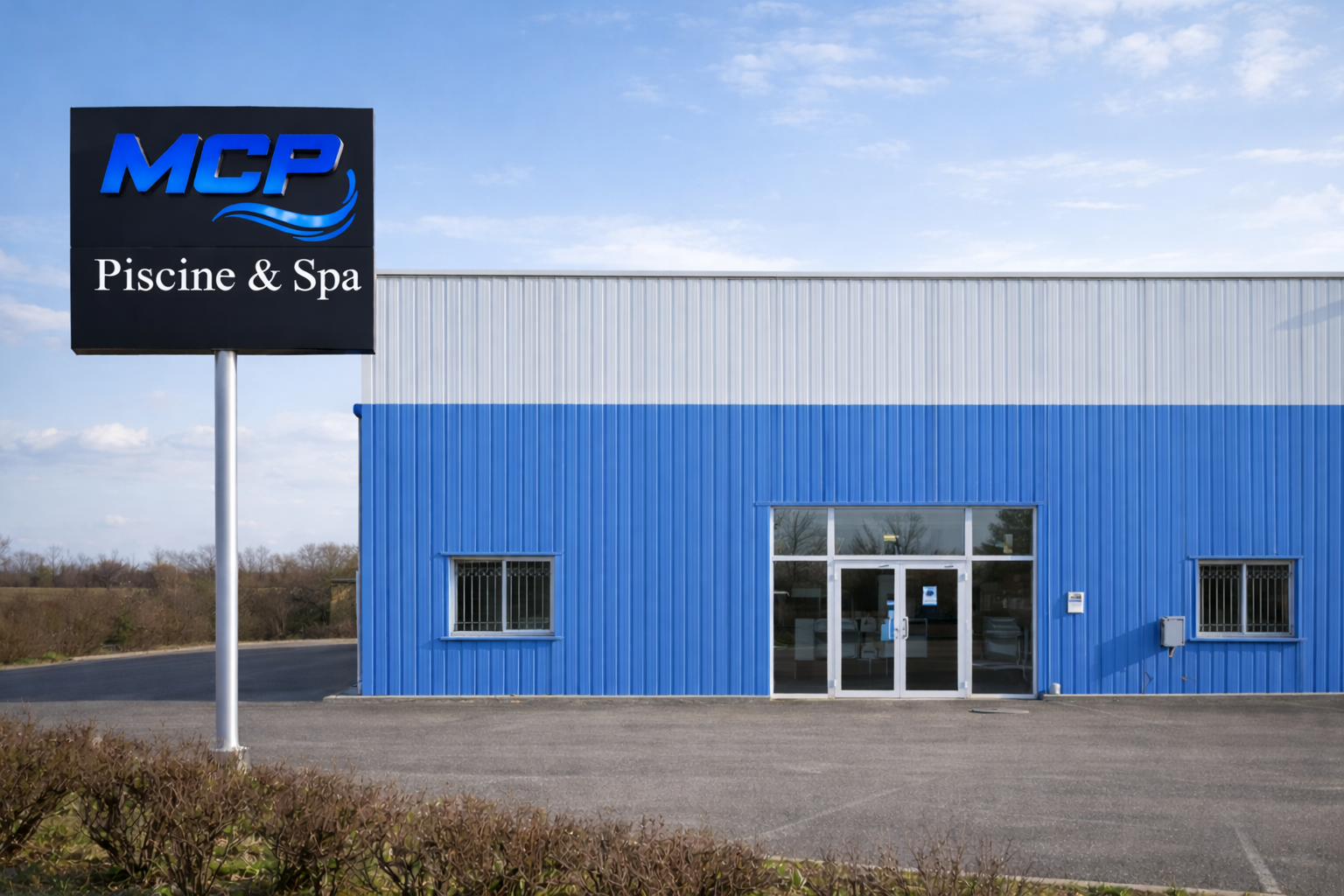mcp piscine & spa façade en journée