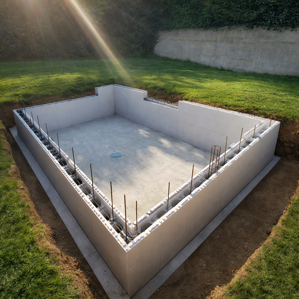 Bloc Coffrant Polystyrène Piscine piscine en construction avec blocs icf